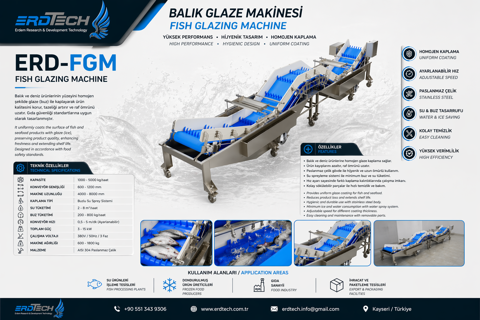 Fish glazing machine