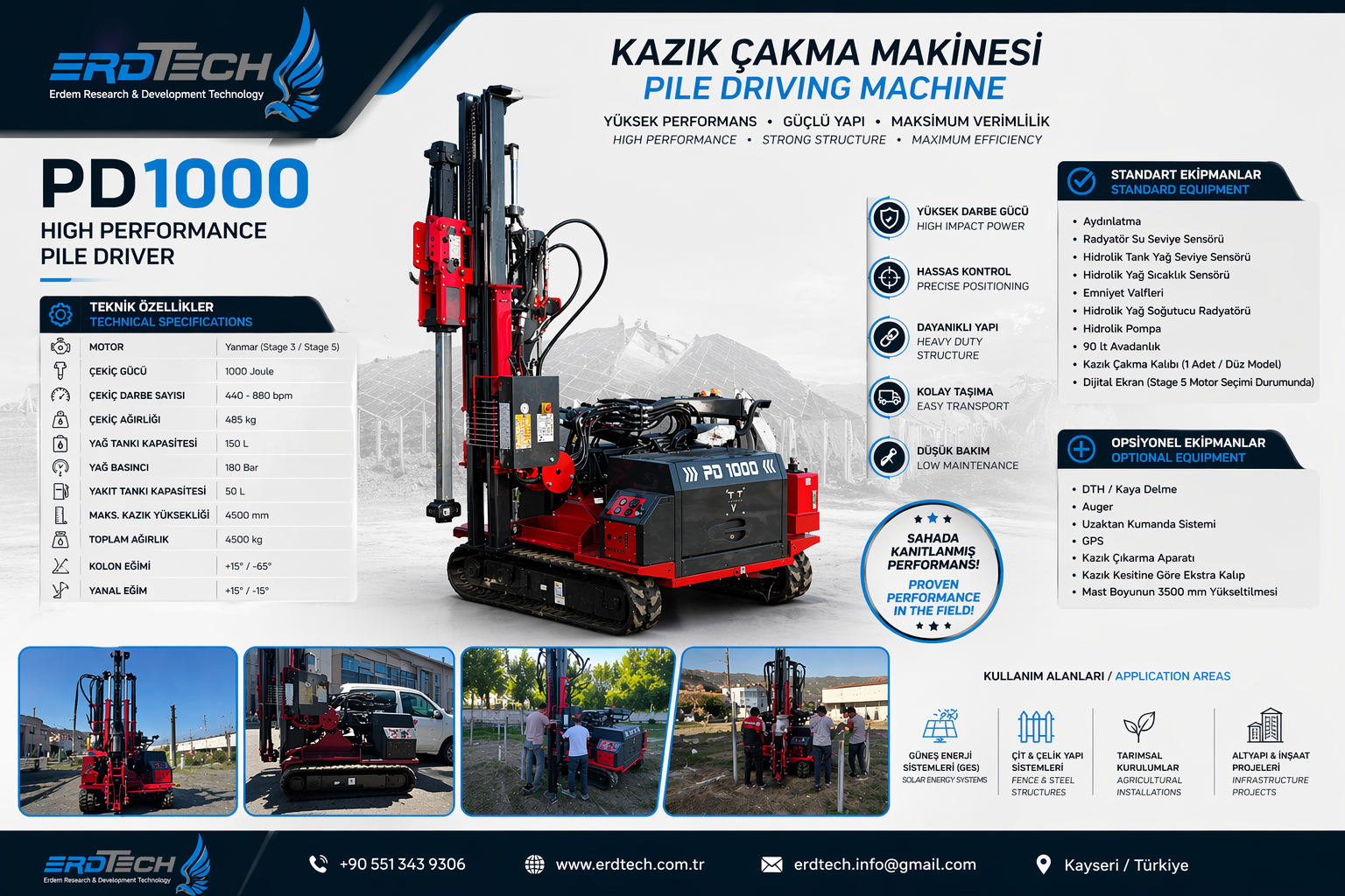 PD1000 kazık çakma makinesi